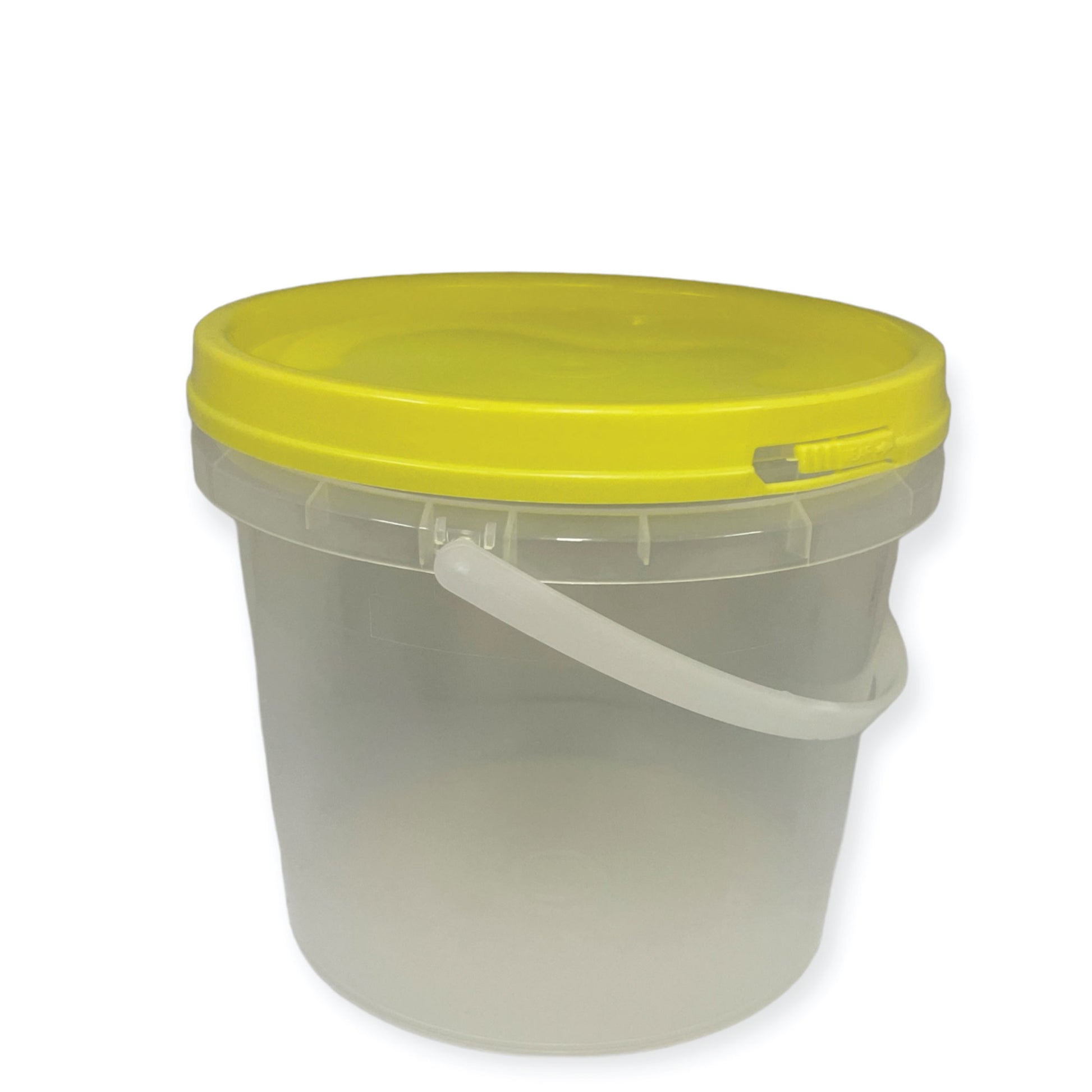 Bulk 100 x 2.2L Empty Honey Bucket with Lid - 3Kg Clear Tamper Proof Plastic Tub