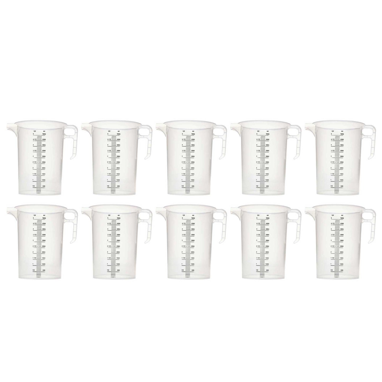 Bulk Measuring Jugs Heavy Duty Clear Food Grade BPA 5 Propylene Plastic Pro-Jug