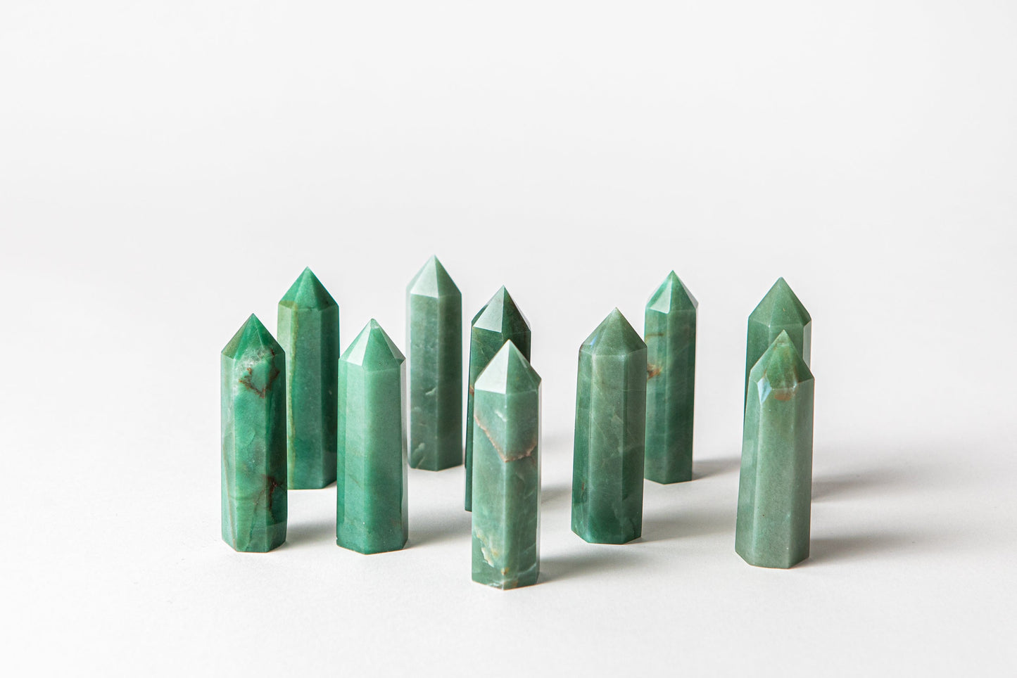 Calming + Healing Crystal Trio - Green Aventurine, Rose Quartz + Clear Quartz