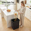 Cefito 35L Rubbish Bin Waste Dustbin Open Top Trash Can Kitchen Office Dark Grey