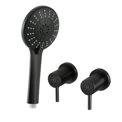 Cefito 4.5" Handheld Shower Head Round with Wall Twin Swivel Bathroom Tap
