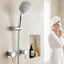 Cefito 4.5" Handheld Shower Head Round with Wall Twin Swivel Bathroom Tap Silver