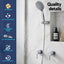 Cefito 4.5" Handheld Shower Head Round with Wall Twin Swivel Bathroom Tap Silver