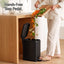 Cefito 5L Pedal Rubbish Bin Carbon Steel Rectangular Trash Can Removable Bucket Black