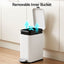 Cefito 5L Pedal Rubbish Bin Carbon Steel Rectangular Trash Can Removable Bucket White