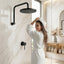 Cefito 9'' Rain Overhead Swivel Shower Head with Wall Bathroom Mixer