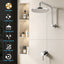 Cefito 9'' Rain Overhead Swivel Shower Head with Wall Bathroom Mixer Silver