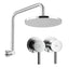 Cefito 9'' Rain Overhead Swivel Shower Head with Wall Twin Swivel Bathroom Tap Silver
