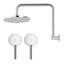Cefito 9'' Rain Overhead Swivel Shower Head with Wall Twin Swivel Bathroom Tap Silver