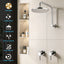 Cefito 9'' Rain Overhead Swivel Shower Head with Wall Twin Swivel Bathroom Tap Silver
