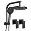 Cefito 9'' Rain Shower Head Set Handheld Round High Pressure Twins Tap Black