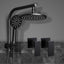 Cefito 9'' Rain Shower Head Set Handheld Round High Pressure Twins Tap Black