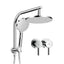 Cefito 9'' Rain Shower Head Set Handheld Round High Pressure Twins Tap Chrome