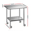 Cefito 914x762mm Stainless Steel Kitchen Bench w/ Splashback Work Table Prep Bench Commercial 430