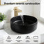 Cefito Bathroom Basin Ceramic Vanity Sink Vessel Bowl Wash Matte Black Round Countertop