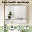 Cefito Bathroom Mirror Cabinet Medicine Adjustable Shelves Wall Hung 900x750mm White