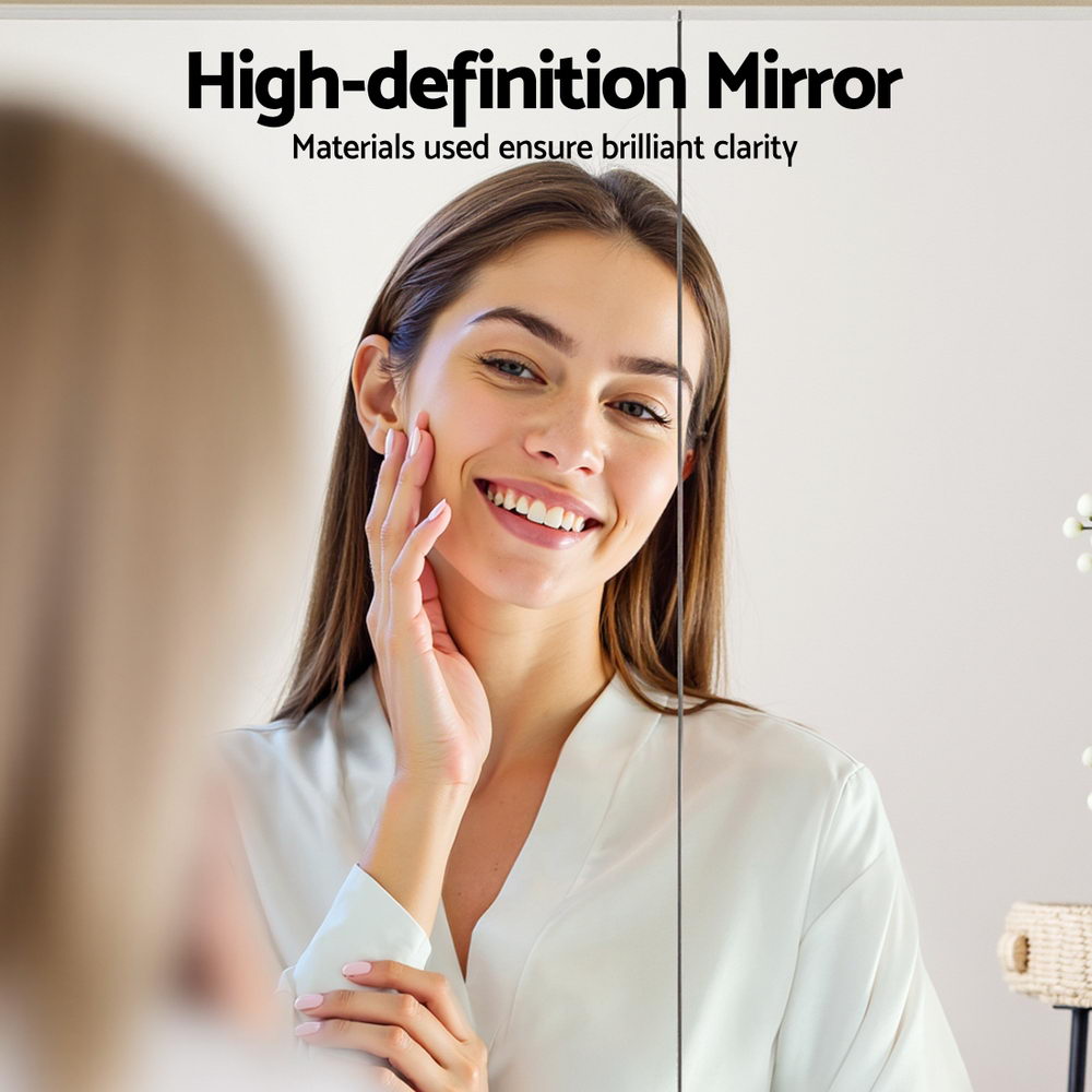 Cefito Bathroom Mirror Cabinet Medicine Adjustable Shelves Wall Hung 900x750mm White