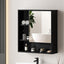 Cefito Bathroom Mirror Cabinet Mirrored Medicine Adjustable Shelf Wall Mounted 560mm Black