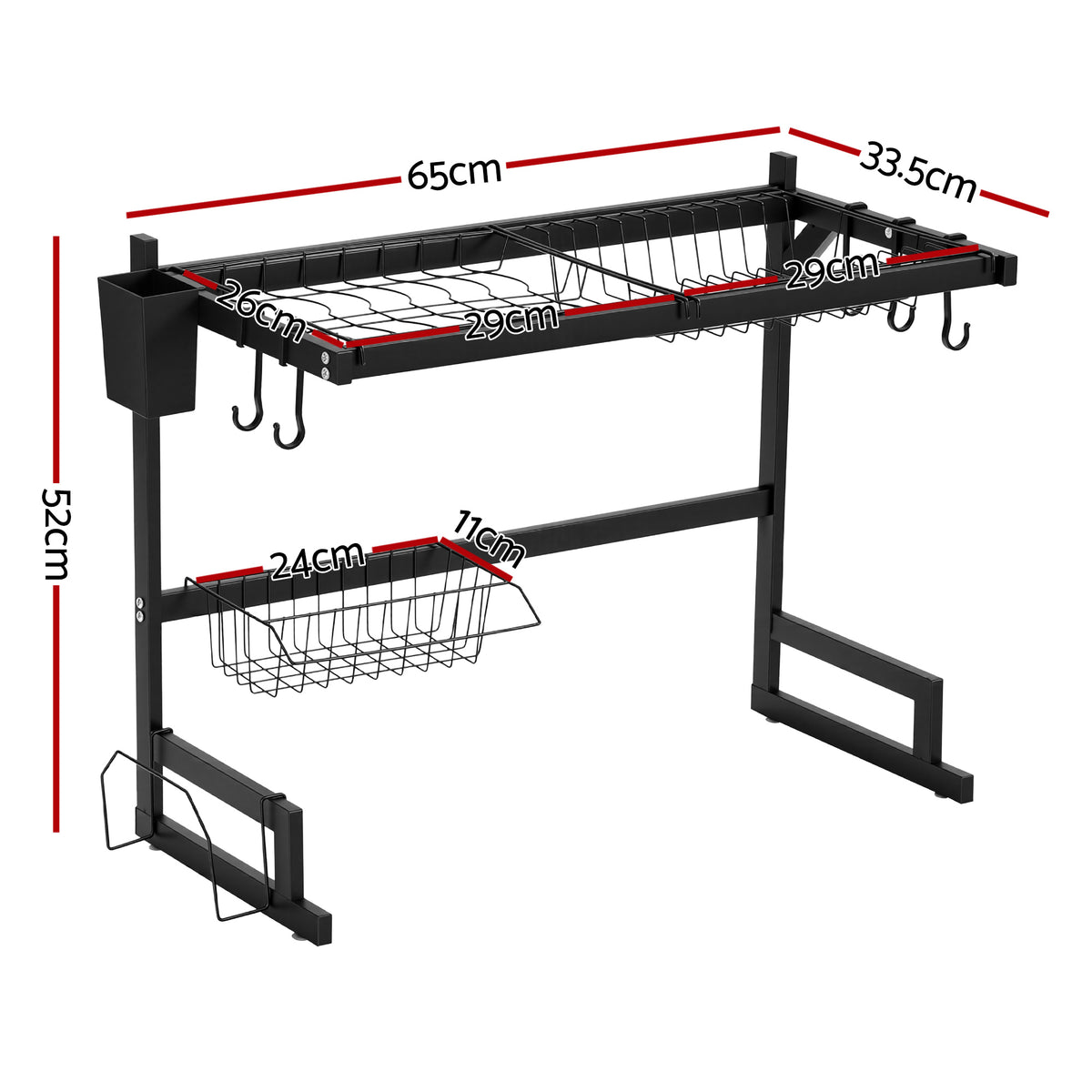 Cefito Dish Drying Rack for Kitchen Storage Organisation Kitchen Sink Organiser Dish Drainer