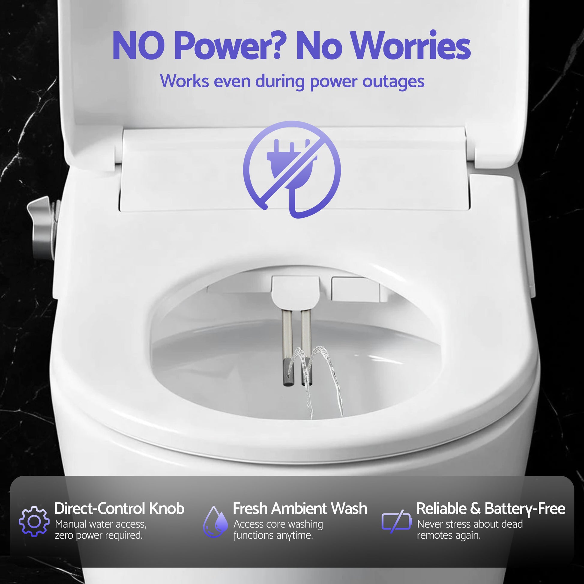 Cefito Electric Bidet Toilet Seat Washing Without Power Heated D-Shape Air Dryer