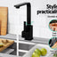 Cefito Kitchen Mixer Tap Mixer Square Sink Faucet Basin Laundry Black