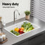 Cefito Kitchen Sink 70x45cm Granite Stone Sink Single Bowl White