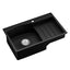 Cefito Kitchen Sink 74X45CM Granite Stone Basin Single Bowl Laundry Black