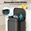 Cefito Kitchen Trash Can 40L Pedal Bins Rubbish Bin Steel with Soft Close Lid, Removable Inner Bucket, Rectangular Garbage Can Recycling Bin, Black