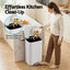 Cefito Kitchen Trash Can 40L Pedal Bins Rubbish Bin Steel with Soft Close Lid, Removable Inner Bucket, Rectangular Garbage Can Recycling Bin, White