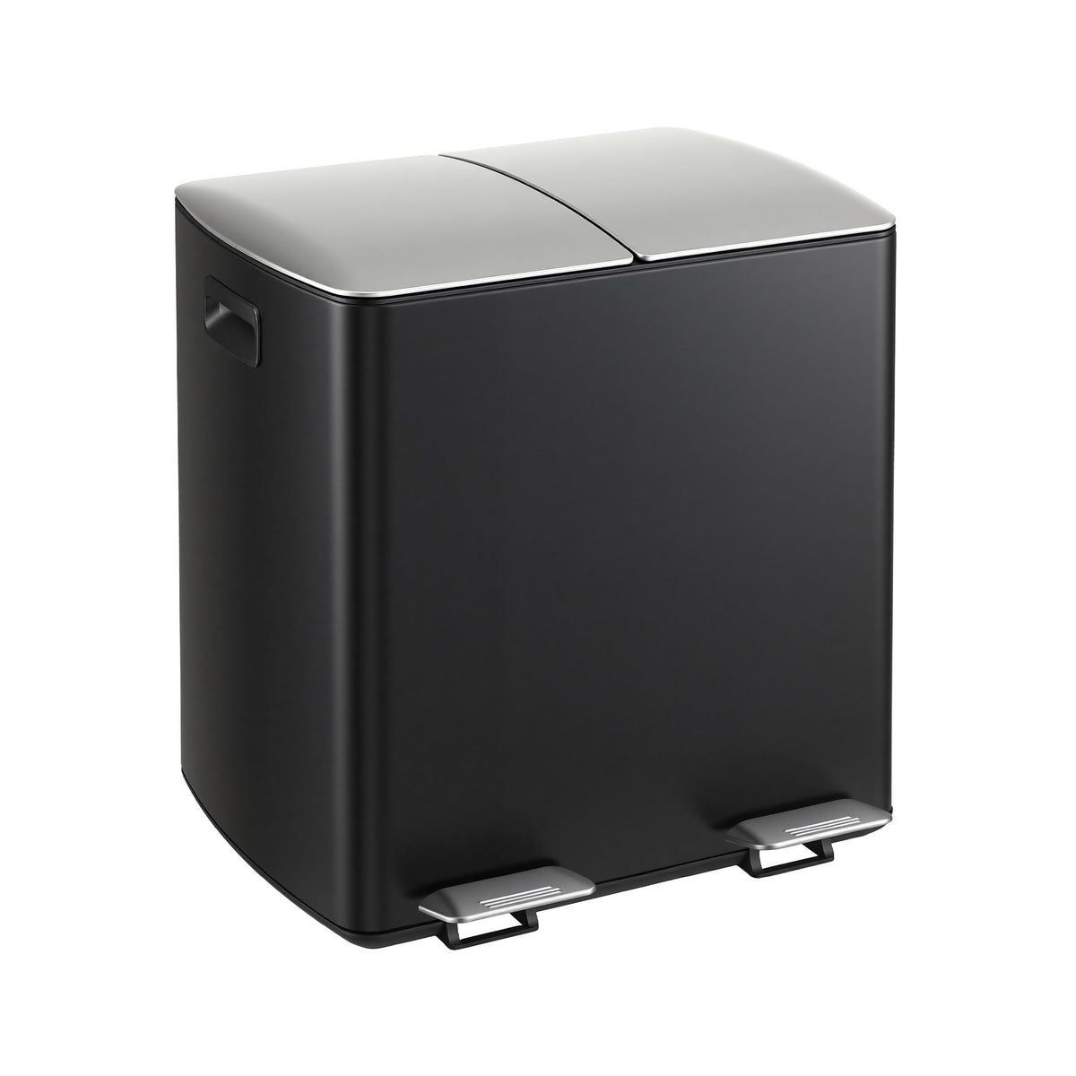 Cefito Pedal Bins Rubbish Bin Dual Compartment Waste Recycle Dustbins 40L Black