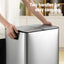 Cefito Pedal Bins Rubbish Bin Dual Compartment Waste Recycle Dustbins 60L Silver