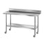 Cefito Stainless Steel Kitchen Bench w/ Splashback 1500x600MM 430