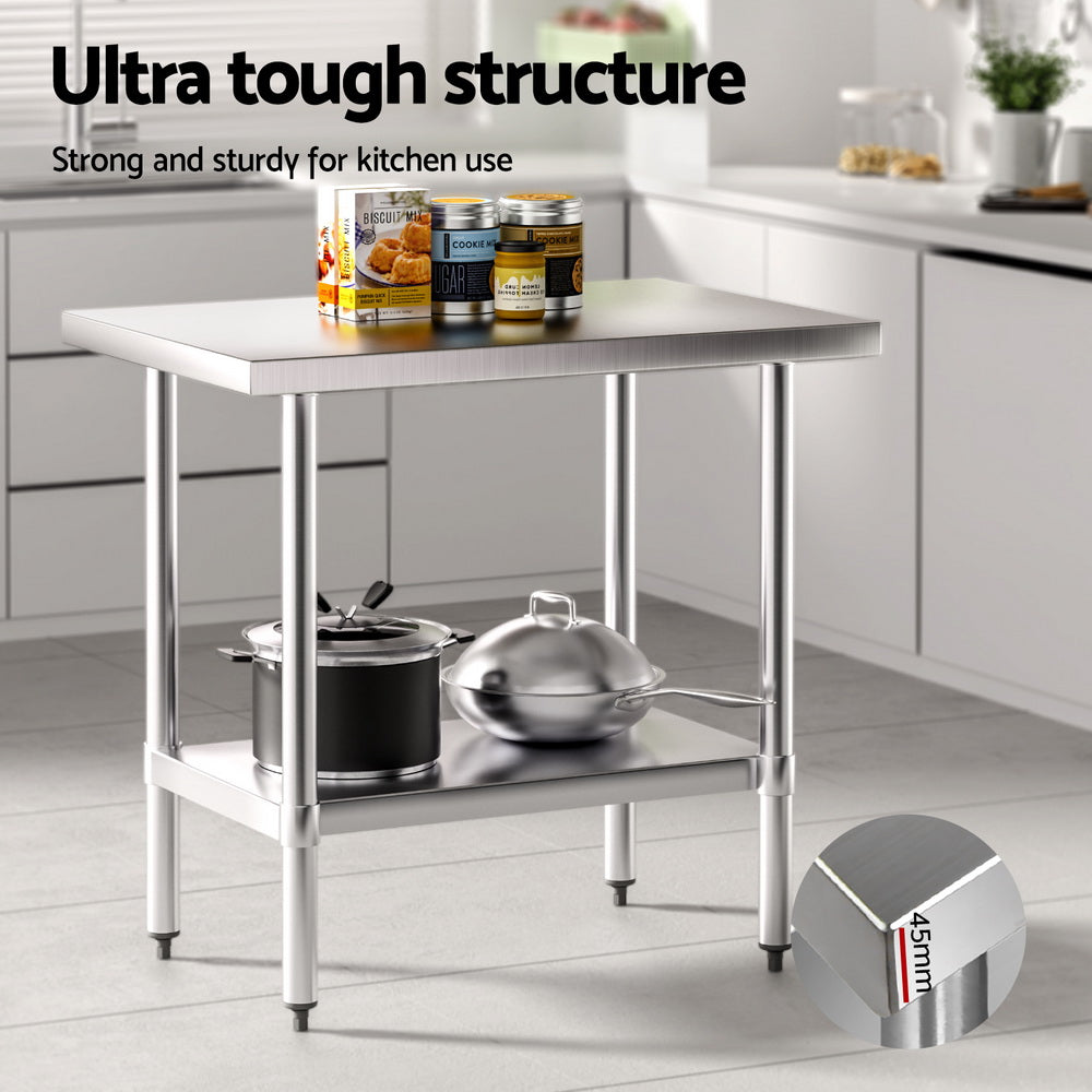Cefito Stainless Steel Kitchen Benches Work Bench 910x610mm 430