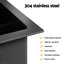 Cefito Stainless Steel Sink 100x45CM With Pull Out Mixer Tap Kitchen Basin Double Bowl Black