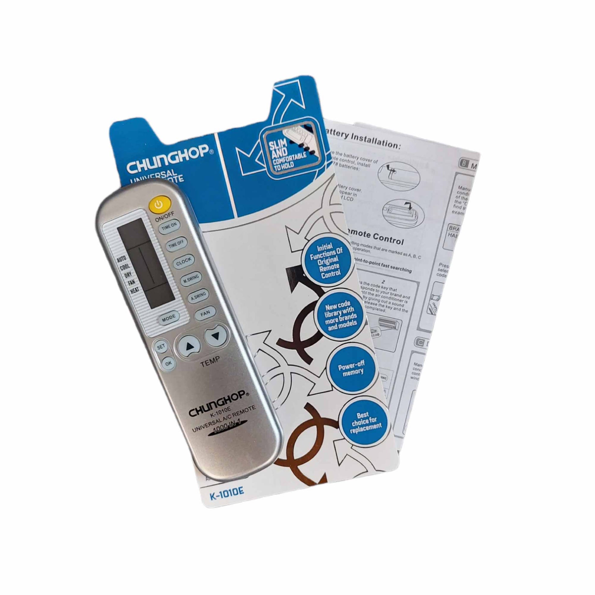 Chunghop Air Conditioner AC Remote Control Compatible with HITACHI and More