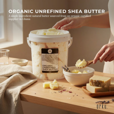 Orku Organic Unrefined Shea Butter Tub Raw African Karite Chunks