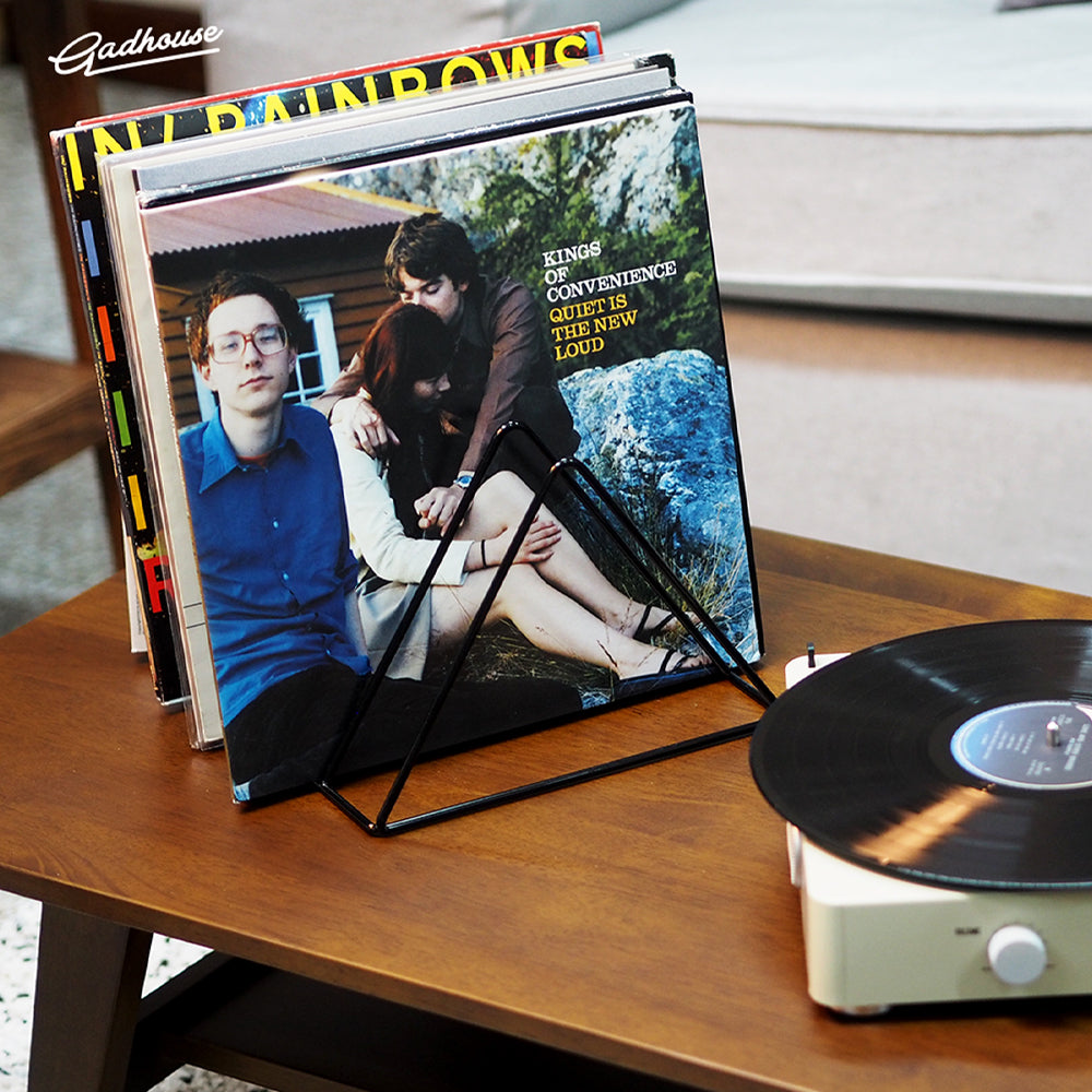 Crosley Voyager Bluetooth Portable Turntable - Floral + Gadhouse Vinyl Rack Bundle - Black