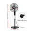 DEVANTI 16" Pedestal Fan with Remote 3 Speeds 8H Timer, Black