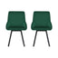 Artiss Dining Chairs Set of 2 Velvet Swivel Base Green