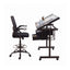 Artiss Drawing Table with Ergonomic Office Chair, Drafting Tables with Tempered Glass Desktop, Removable Drawers, Drafting Stool with Height Adjustable for Artwork Painting Studio