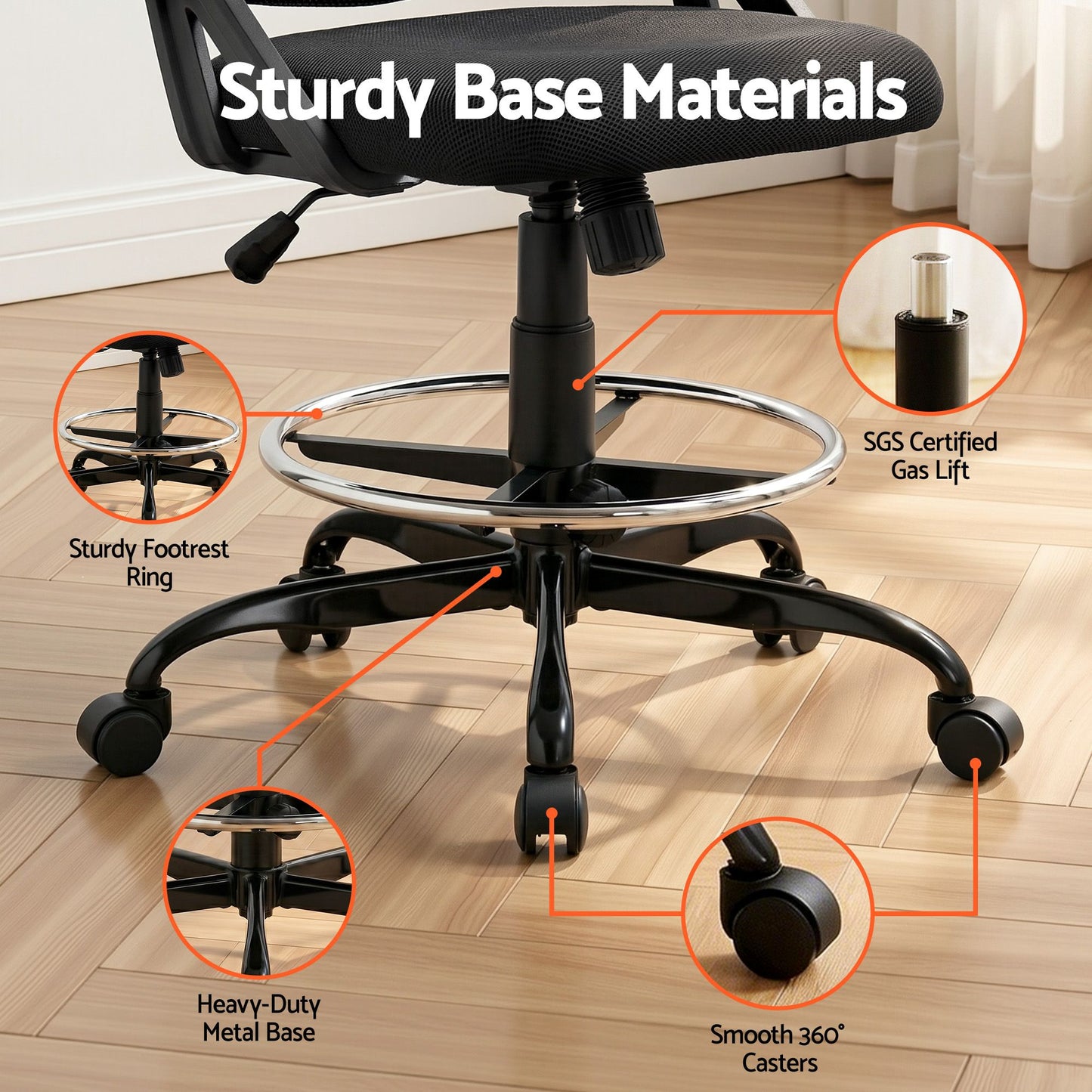 Artiss Drawing Table with Ergonomic Office Chair, Drafting Tables with Tempered Glass Desktop, Removable Drawers, Drafting Stool with Height Adjustable for Artwork Painting Studio