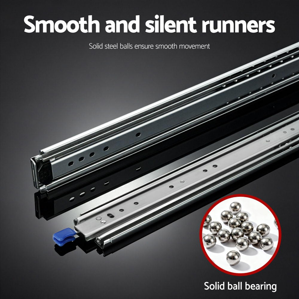 Giantz 2x Drawer Slides Full Extension Locking 227kg 1524-3048mm Length