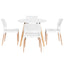 1 Artiss Dining Table and 4 Chairs Set Round White