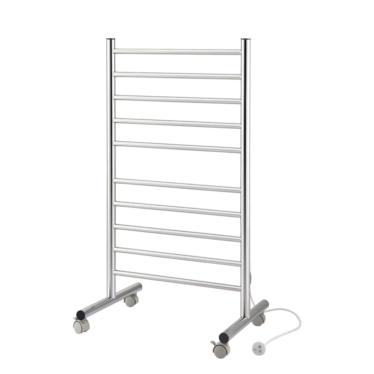 Devanti 10-Bar Freestanding Heated Towel Rail 3-5 Mins Fast Heating Electric Towel Warmer for Bathroom Winter Drying Stainless Steel Plug In 100W