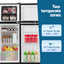 Devanti 122L Two Door Bar Fridge Mini Fridge with Freezer Black