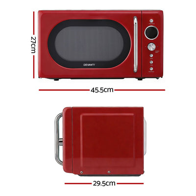 Devanti 20L Microwave Oven 700W Red