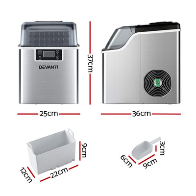 Devanti 20kg Ice Maker Machine Stainless Steel