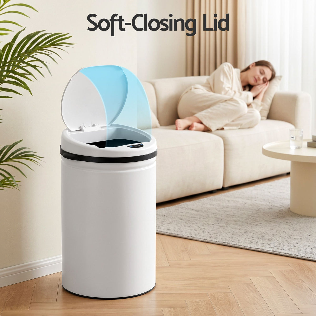 Devanti 30L Sensor Bin Automatic Touchless Trash Can Garbage Rubbish White