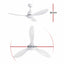 Devanti 48" Ceiling Fan with LED Light Remote Control DC Motor White