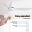Devanti 48" Ceiling Fan with LED Light Remote Control DC Motor White